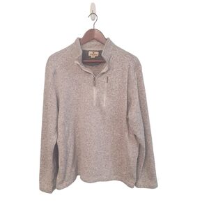 Woolrich Grey Fleece 1/4Zip Pullover Mens Outdoor‎ Sweatshirt Size XL